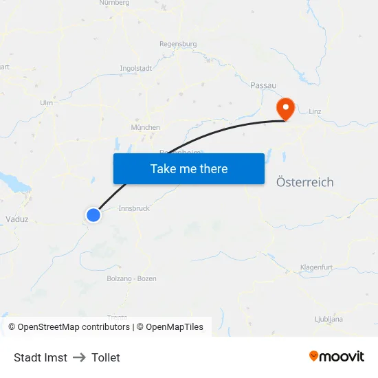 Stadt Imst to Tollet map