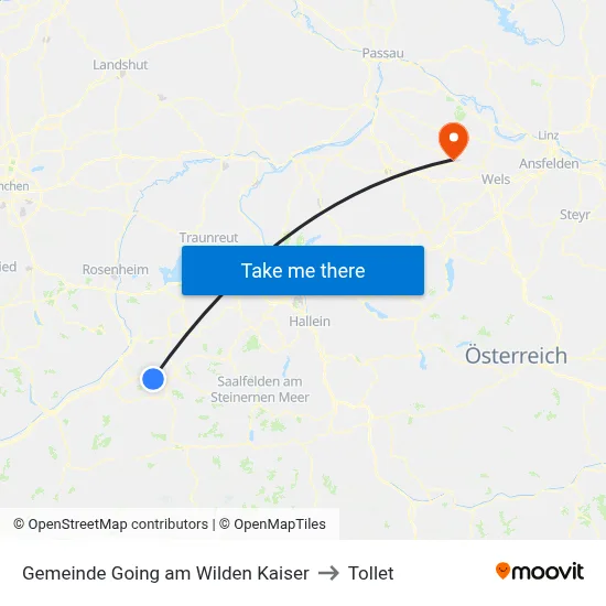 Gemeinde Going am Wilden Kaiser to Tollet map