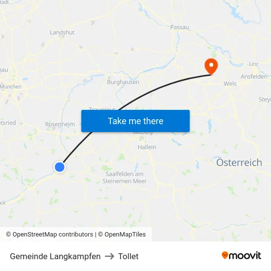 Gemeinde Langkampfen to Tollet map