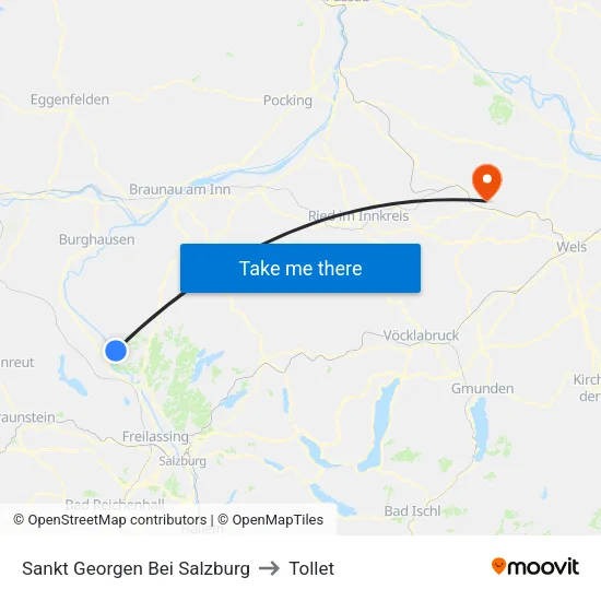 Sankt Georgen Bei Salzburg to Tollet map