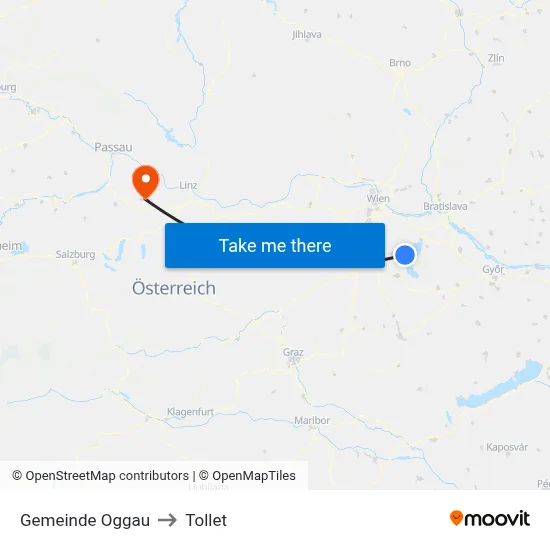 Gemeinde Oggau to Tollet map