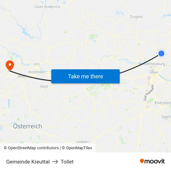 Gemeinde Kreuttal to Tollet map