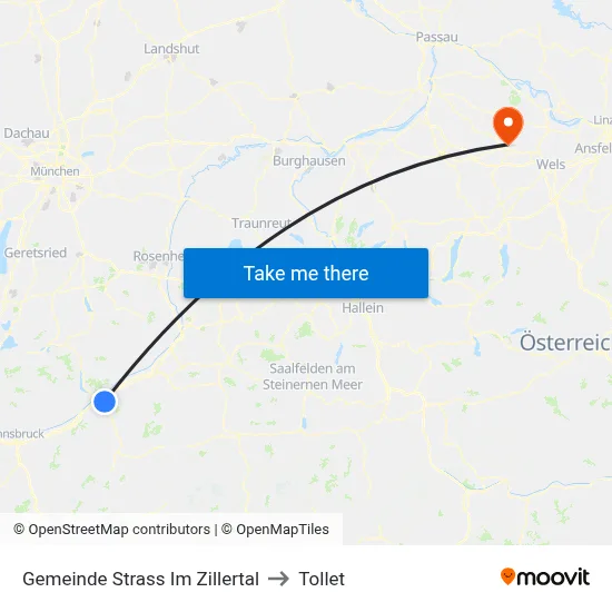 Gemeinde Strass Im Zillertal to Tollet map