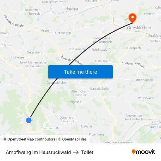 Ampflwang Im Hausruckwald to Tollet map