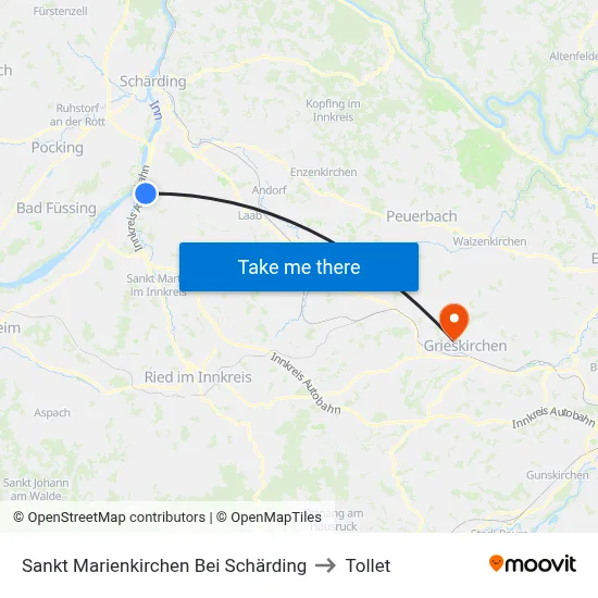 Sankt Marienkirchen Bei Schärding to Tollet map