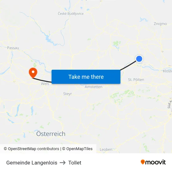 Gemeinde Langenlois to Tollet map