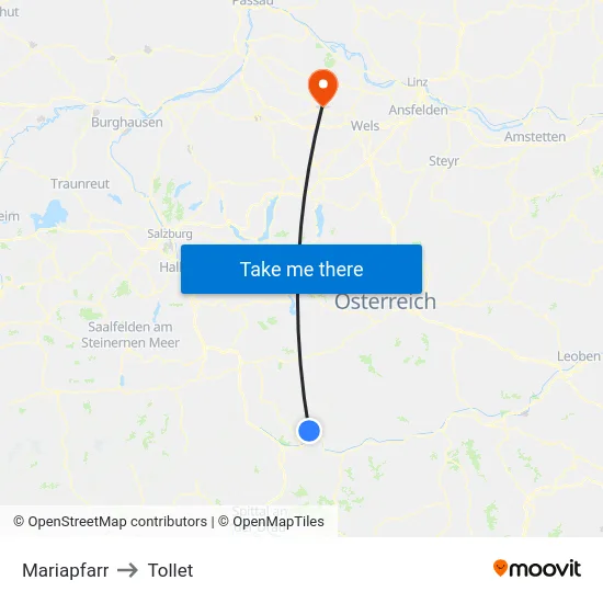 Mariapfarr to Tollet map