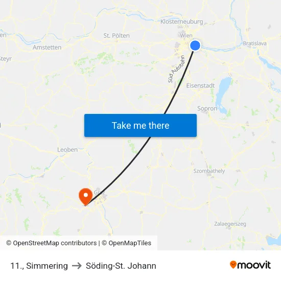 11., Simmering to Söding-St. Johann map
