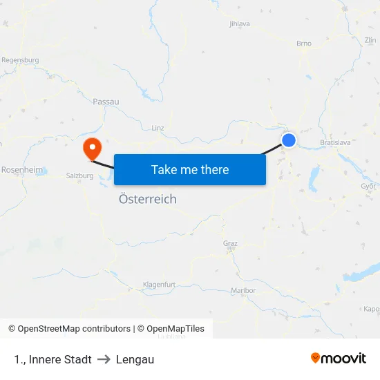 1., Innere Stadt to Lengau map