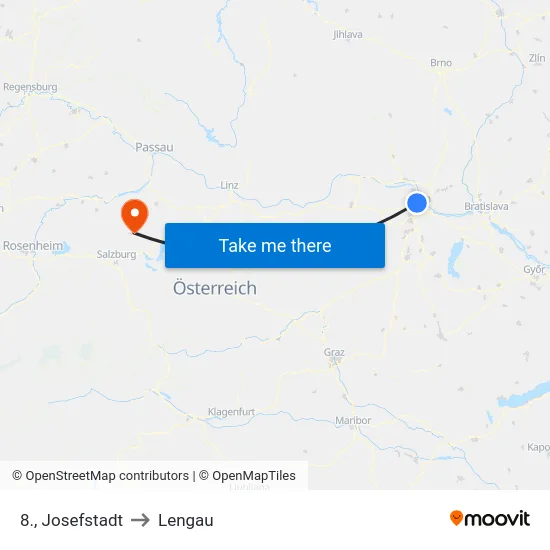 8., Josefstadt to Lengau map