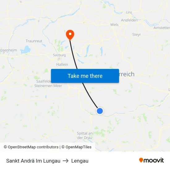 Sankt Andrä Im Lungau to Lengau map