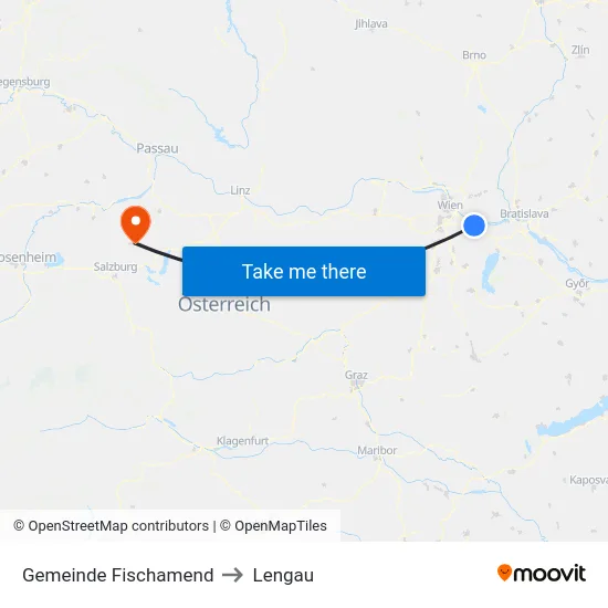 Gemeinde Fischamend to Lengau map