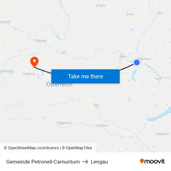 Gemeinde Petronell-Carnuntum to Lengau map