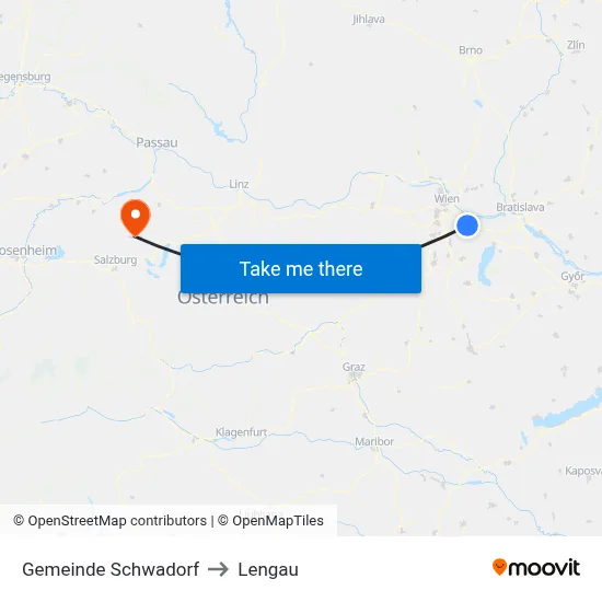 Gemeinde Schwadorf to Lengau map