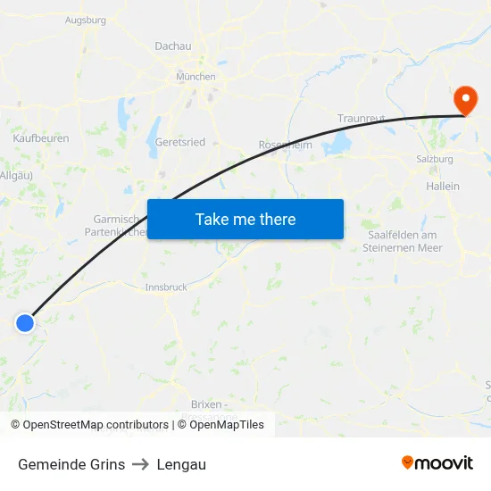 Gemeinde Grins to Lengau map