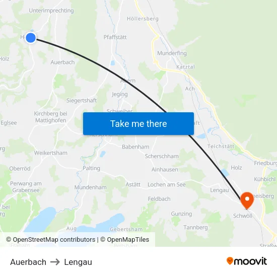 Auerbach to Lengau map
