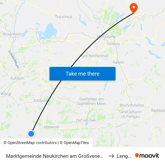 Marktgemeinde Neukirchen am Großvenediger to Lengau map