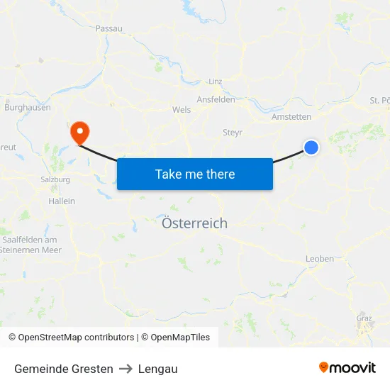 Gemeinde Gresten to Lengau map