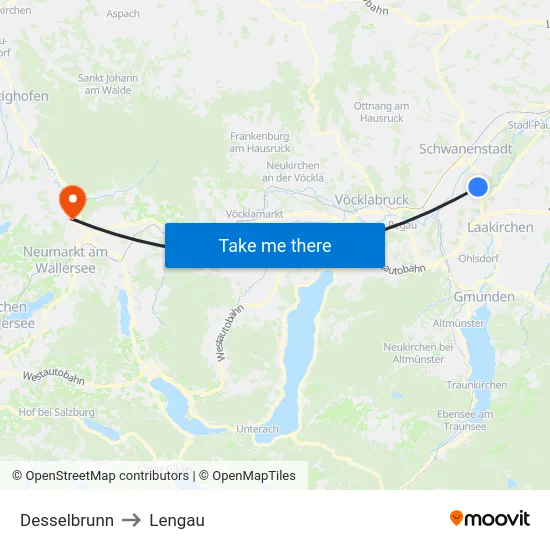 Desselbrunn to Lengau map