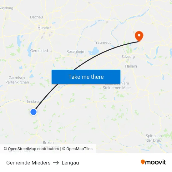 Gemeinde Mieders to Lengau map