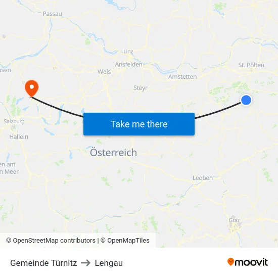 Gemeinde Türnitz to Lengau map