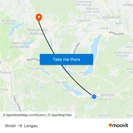 Strobl to Lengau map