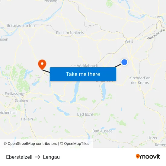 Eberstalzell to Lengau map