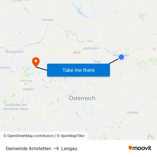 Gemeinde Amstetten to Lengau map