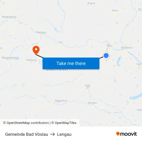 Gemeinde Bad Vöslau to Lengau map