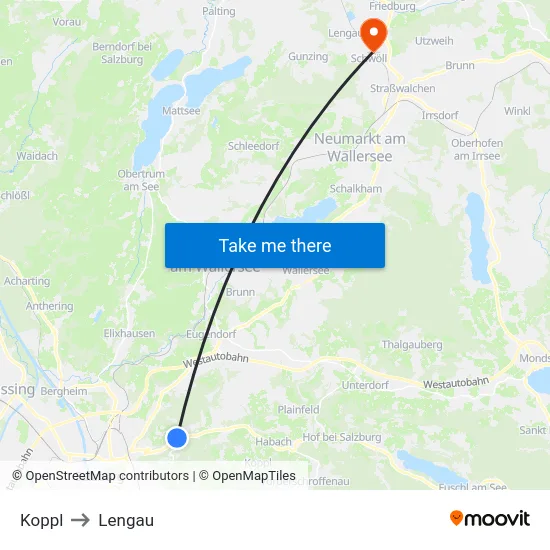 Koppl to Lengau map
