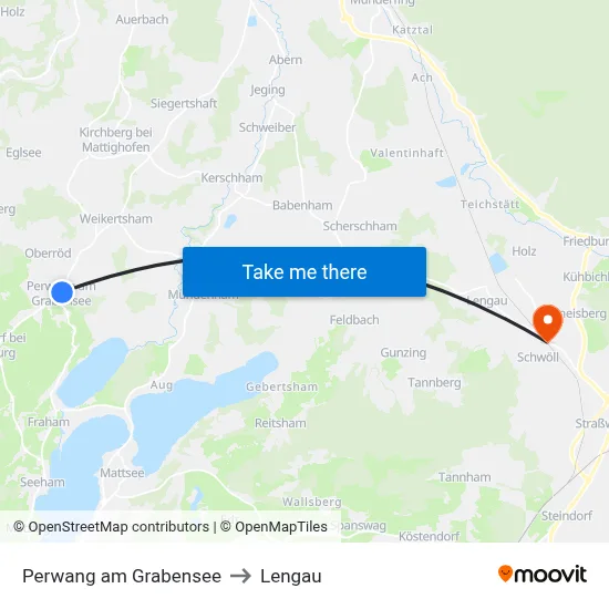 Perwang am Grabensee to Lengau map