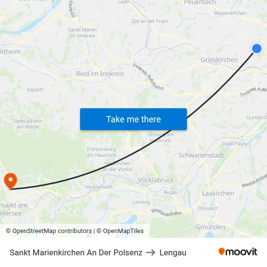 Sankt Marienkirchen An Der Polsenz to Lengau map