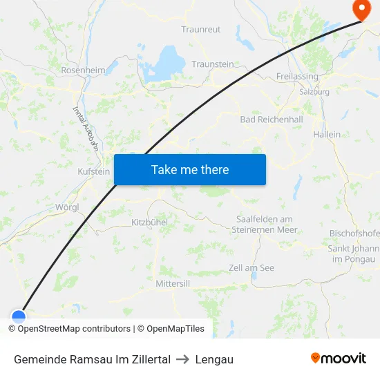 Gemeinde Ramsau Im Zillertal to Lengau map