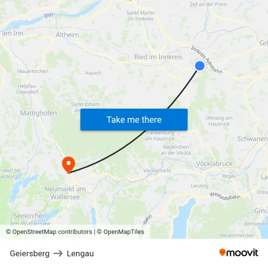 Geiersberg to Lengau map