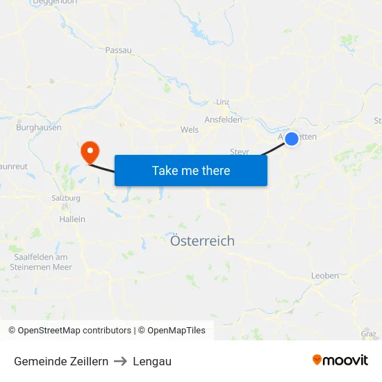 Gemeinde Zeillern to Lengau map