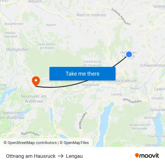 Ottnang am Hausruck to Lengau map