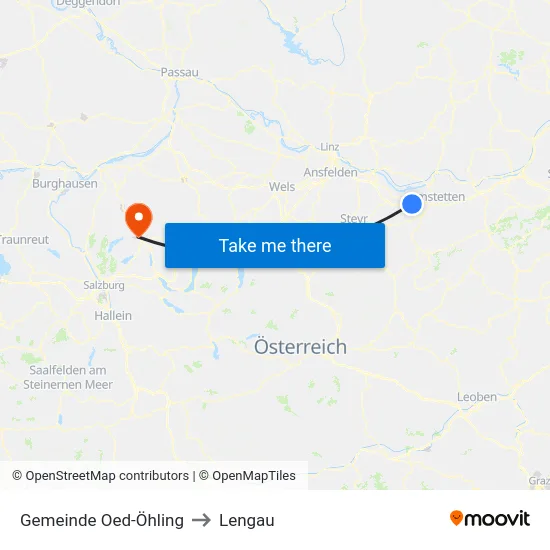 Gemeinde Oed-Öhling to Lengau map