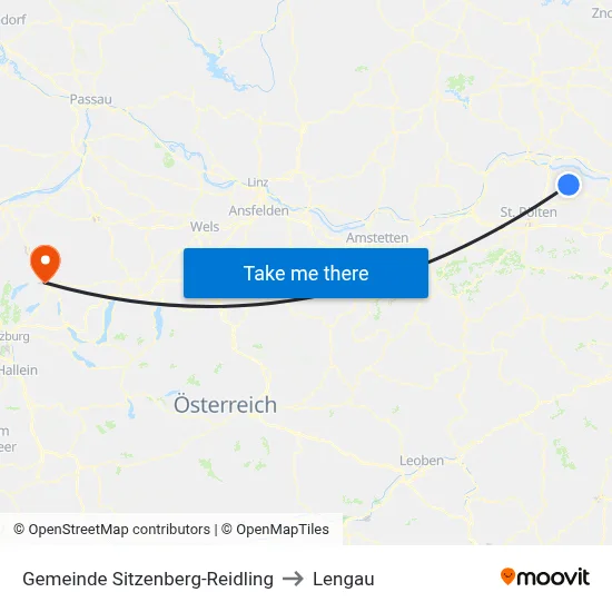 Gemeinde Sitzenberg-Reidling to Lengau map