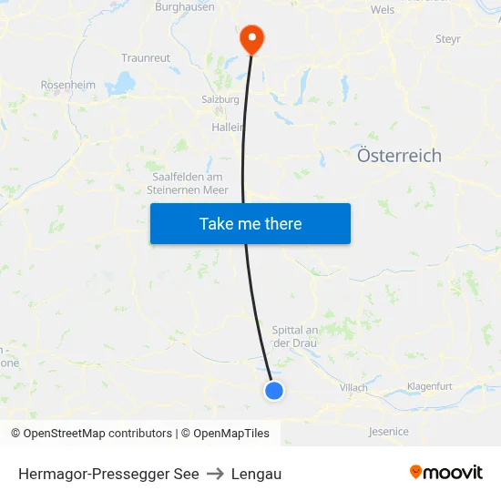 Hermagor-Pressegger See to Lengau map