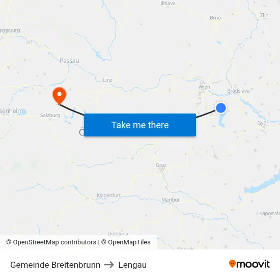 Gemeinde Breitenbrunn to Lengau map