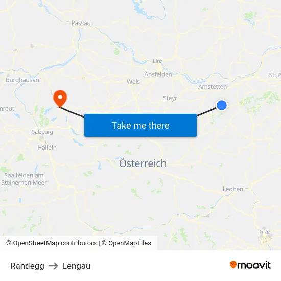 Randegg to Lengau map