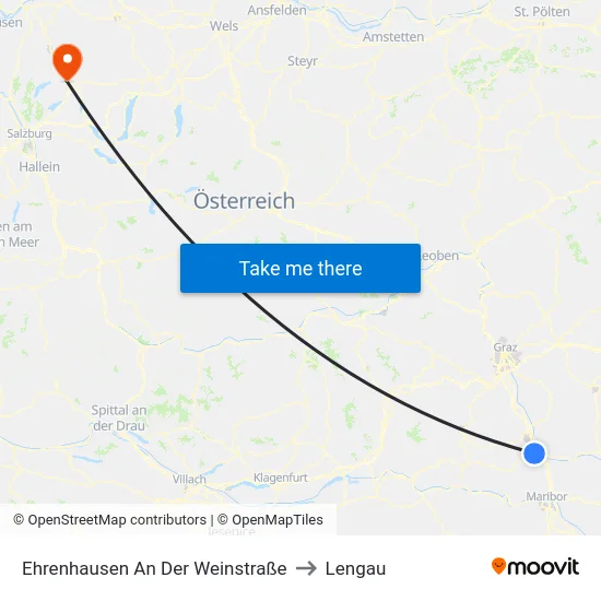Ehrenhausen An Der Weinstraße to Lengau map