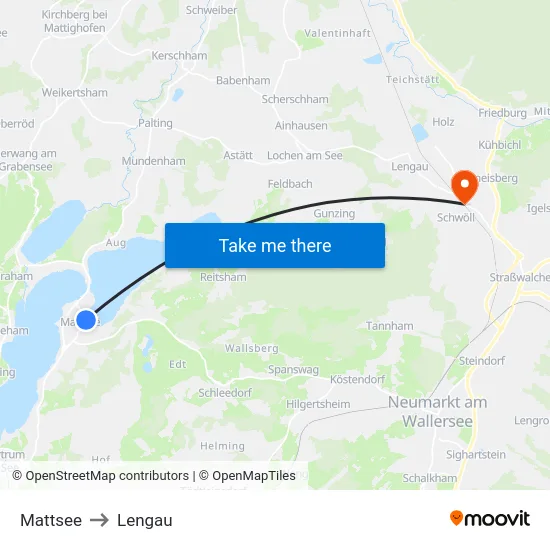 Mattsee to Lengau map