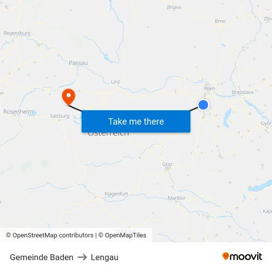 Gemeinde Baden to Lengau map