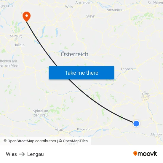 Wies to Lengau map