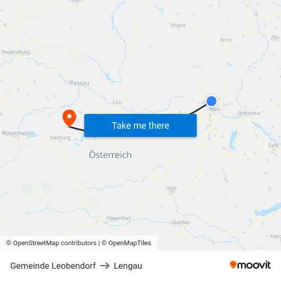 Gemeinde Leobendorf to Lengau map