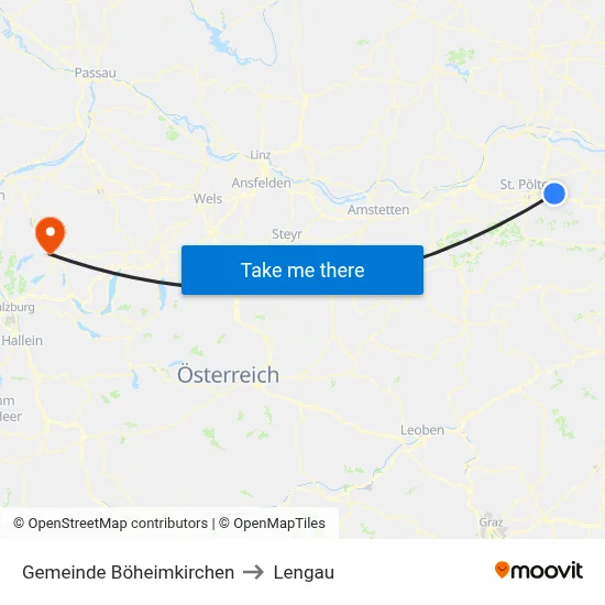 Gemeinde Böheimkirchen to Lengau map
