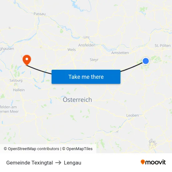 Gemeinde Texingtal to Lengau map