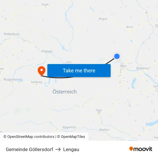 Gemeinde Göllersdorf to Lengau map