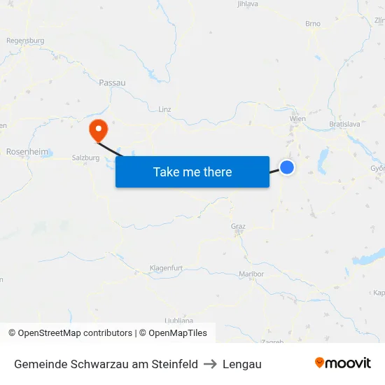 Gemeinde Schwarzau am Steinfeld to Lengau map